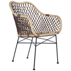 Natural Rattan Chair with Open Weave Design