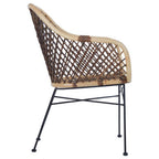 Natural Rattan Chair with Open Weave Design