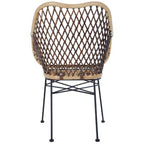 Natural Rattan Chair with Open Weave Design
