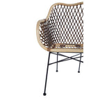 Natural Rattan Chair with Open Weave Design