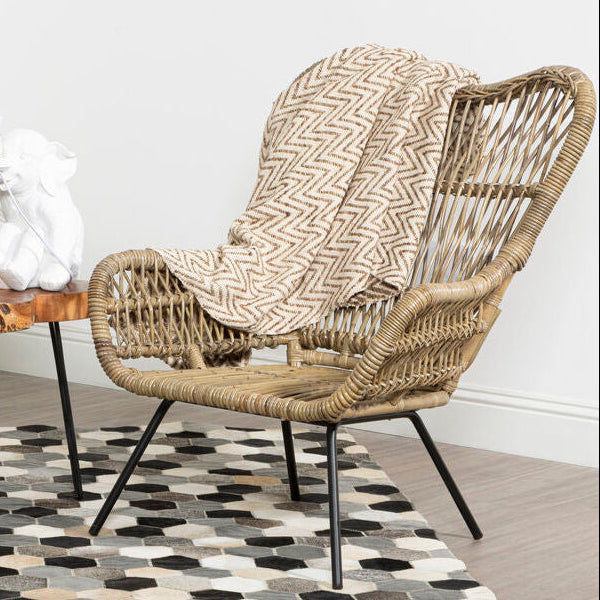 Grey Kubu Natural Rattan Chair