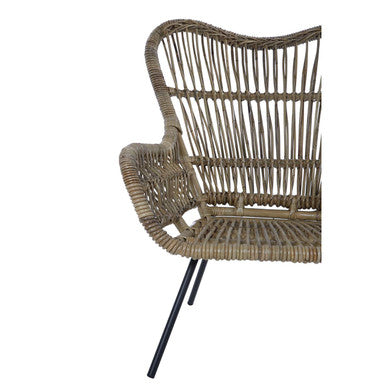 Grey Kubu Natural Rattan Chair