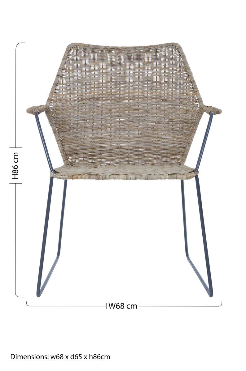 Natural Washed Rattan Chair