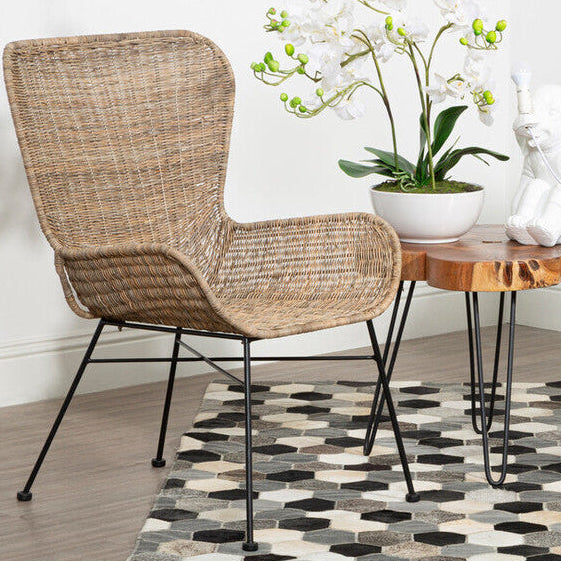 Curved Design Natural Rattan Chair