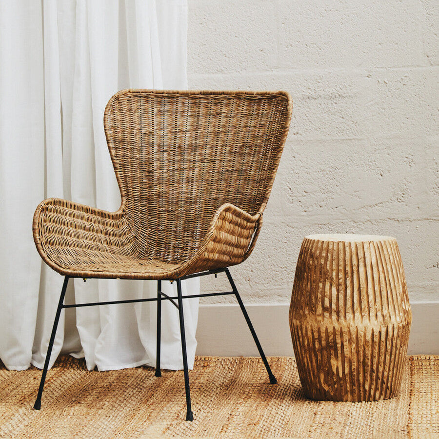 Curved Design Natural Rattan Chair