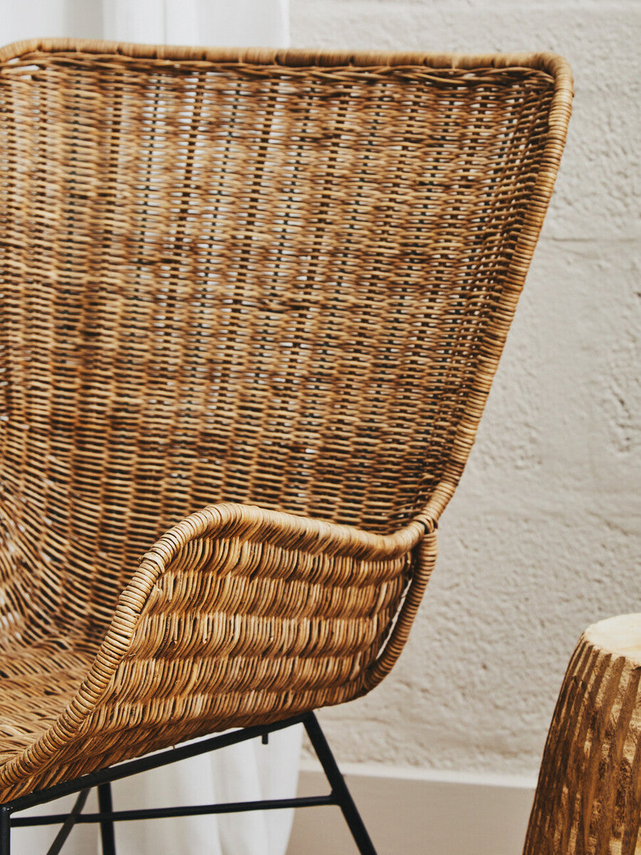 Curved Design Natural Rattan Chair