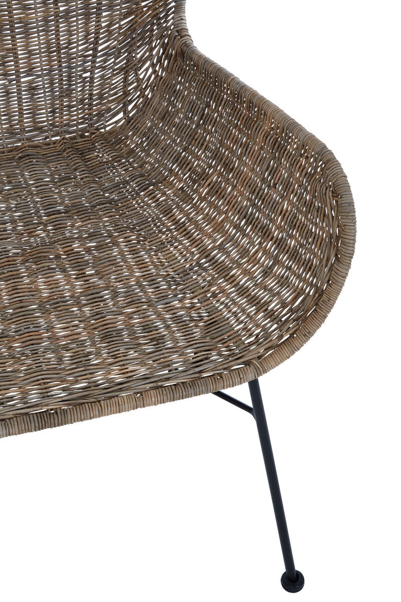 Curved Design Natural Rattan Chair