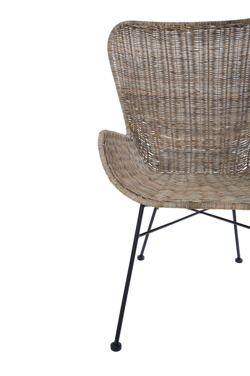 Curved Design Natural Rattan Chair