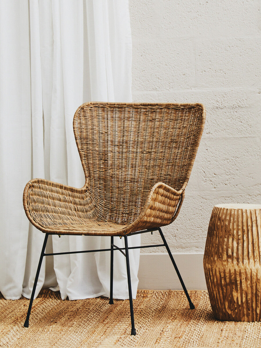 Curved Design Natural Rattan Chair