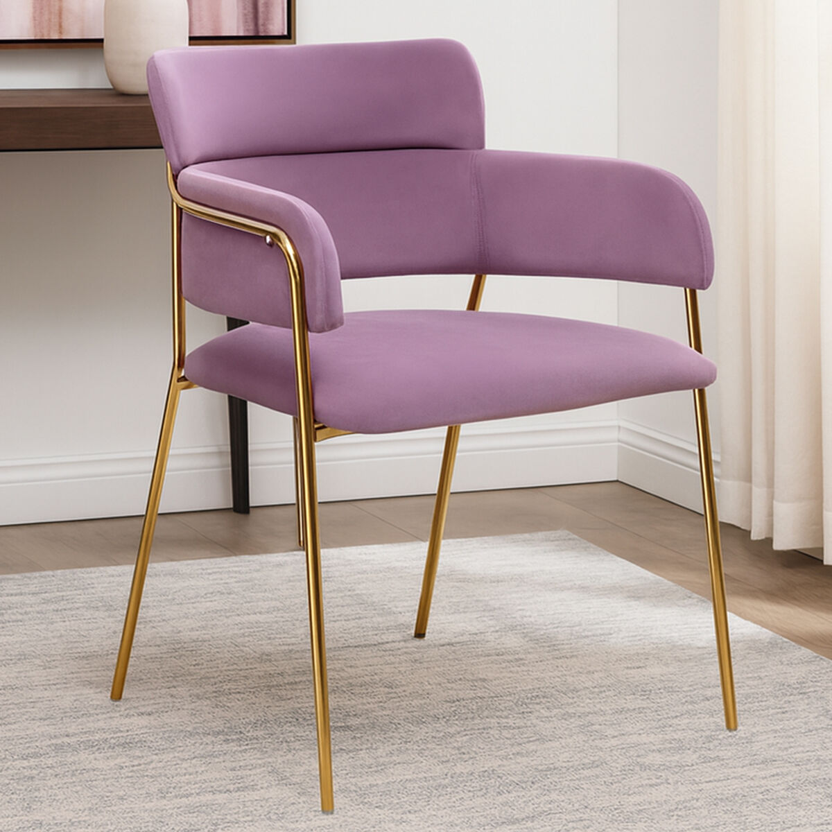 Pink Velvet Dining Chair