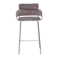 Mink Velvet Bar Chair with Sculpted Back