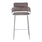 Mink Velvet Bar Chair with Sculpted Back
