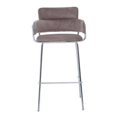 Mink Velvet Bar Chair with Sculpted Back