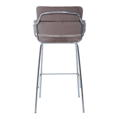 Mink Velvet Bar Chair with Sculpted Back