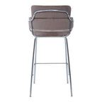 Mink Velvet Bar Chair with Sculpted Back