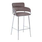 Mink Velvet Bar Chair with Sculpted Back