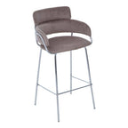 Mink Velvet Bar Chair with Sculpted Back