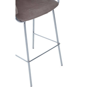 Mink Velvet Bar Chair with Sculpted Back