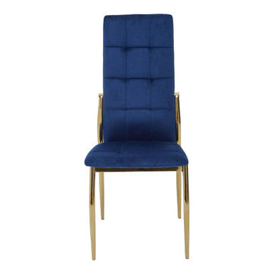 Blue Velvet High Back Dining Chair