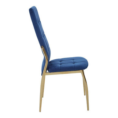 Blue Velvet High Back Dining Chair