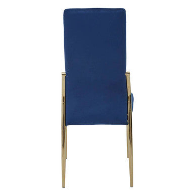 Blue Velvet High Back Dining Chair