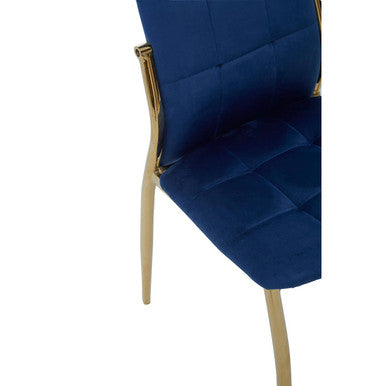 Blue Velvet High Back Dining Chair