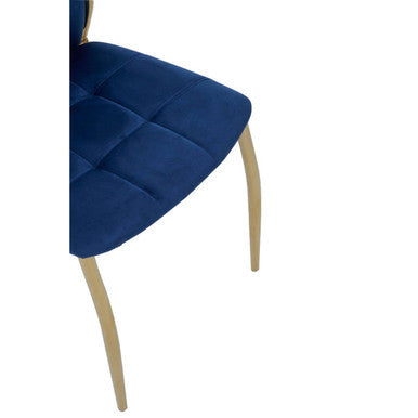 Blue Velvet High Back Dining Chair