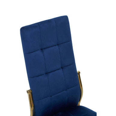 Blue Velvet High Back Dining Chair