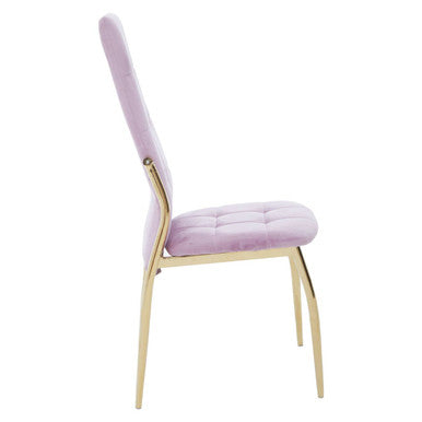 Pink Velvet High Back Dining Chair