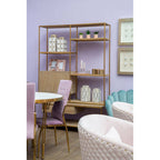 Pink Velvet High Back Dining Chair