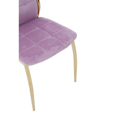 Pink Velvet High Back Dining Chair