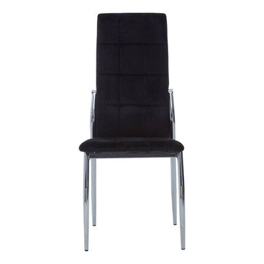 Black Velvet High Back Dining Chair