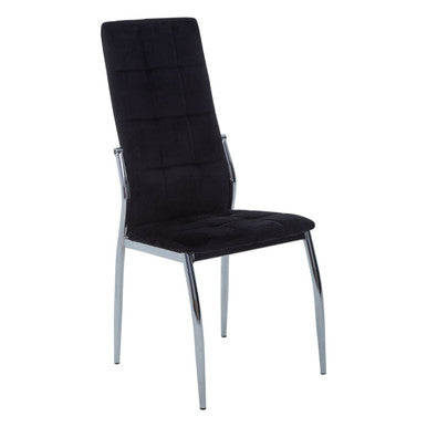 Black Velvet High Back Dining Chair