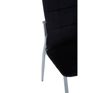 Black Velvet High Back Dining Chair
