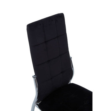 Black Velvet High Back Dining Chair