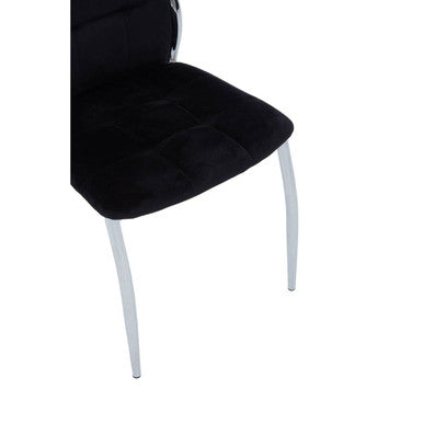 Black Velvet High Back Dining Chair