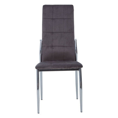 Grey Velvet High Back Dining Chair