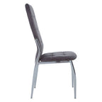 Grey Velvet High Back Dining Chair