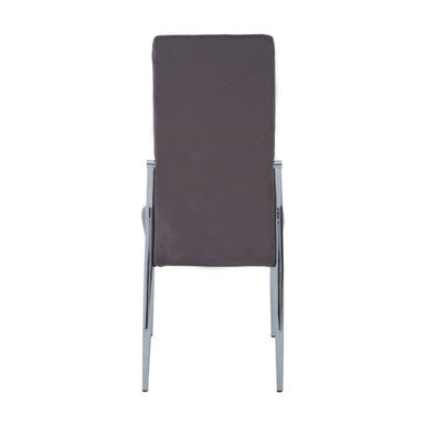Grey Velvet High Back Dining Chair