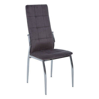 Grey Velvet High Back Dining Chair