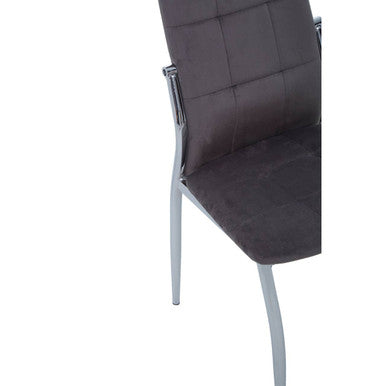 Grey Velvet High Back Dining Chair
