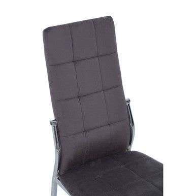 Grey Velvet High Back Dining Chair