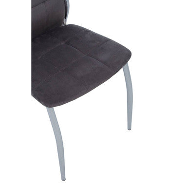 Grey Velvet High Back Dining Chair