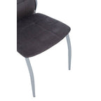 Grey Velvet High Back Dining Chair