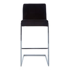 Black Velvet Bar Chair with Low Back