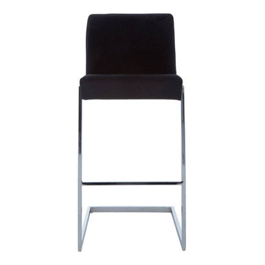 Black Velvet Bar Chair with Low Back
