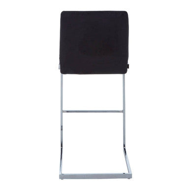 Black Velvet Bar Chair with Low Back