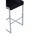 Black Velvet Bar Chair with Low Back