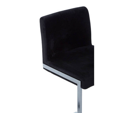 Black Velvet Bar Chair with Low Back