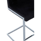 Black Velvet Bar Chair with Low Back